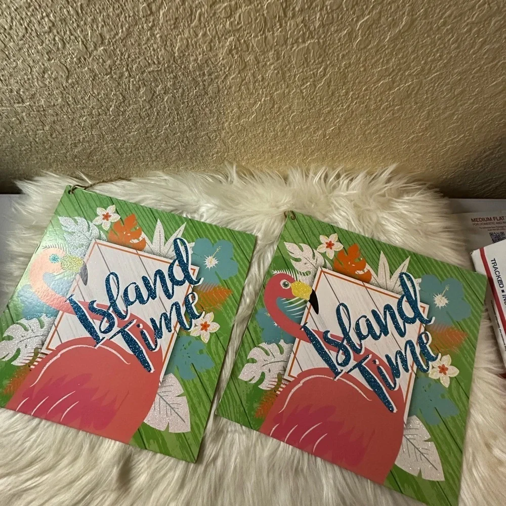 💜3/$15💜 9 pieces Tropical Aloha Party Banner with Gold Glitter Accents